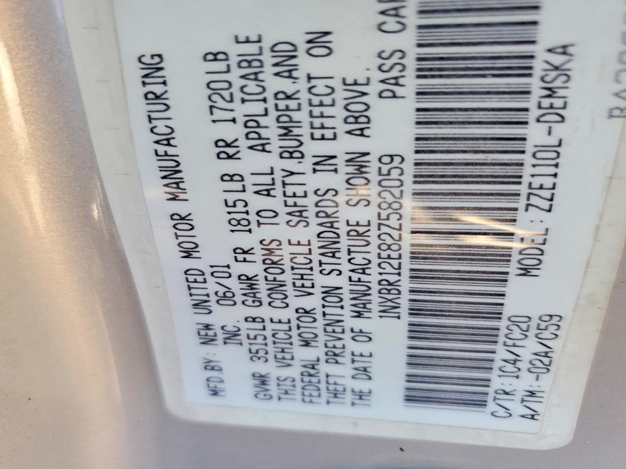 2002 Toyota Corolla ce