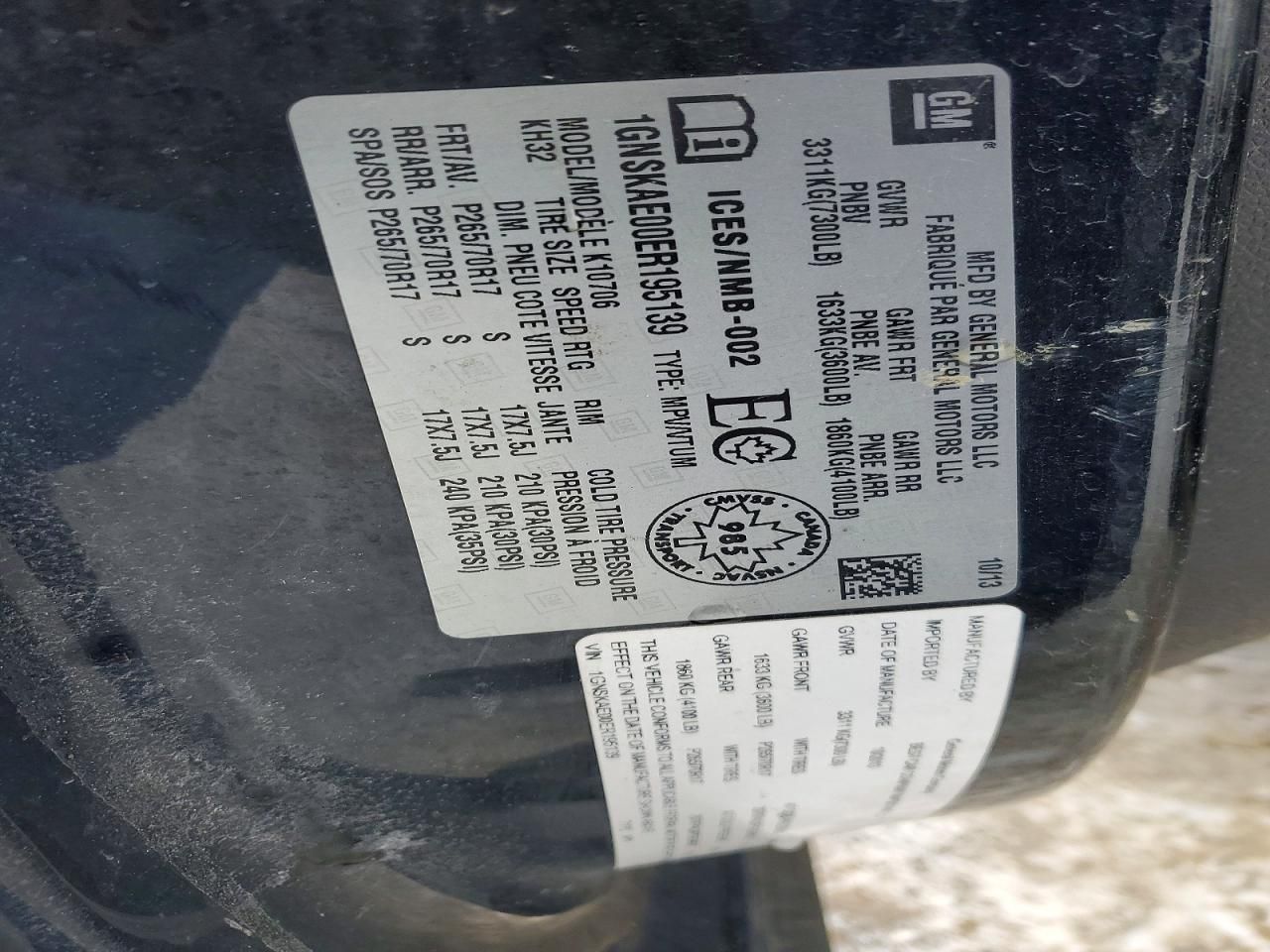 2014 Chevrolet Tahoe K1500 ls