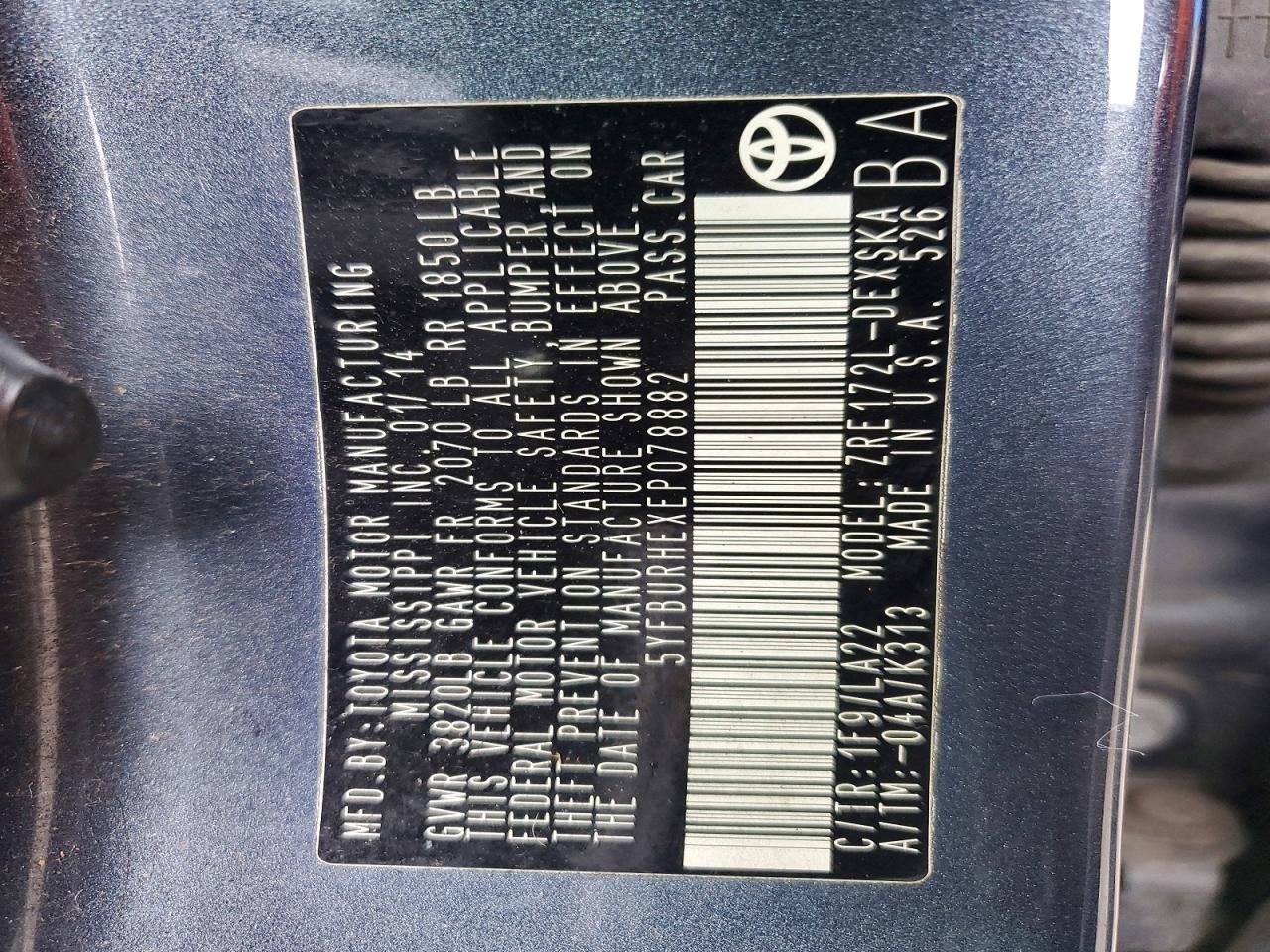 2014 Toyota Corolla l