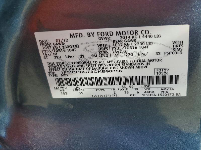 2012 Ford Escape xls