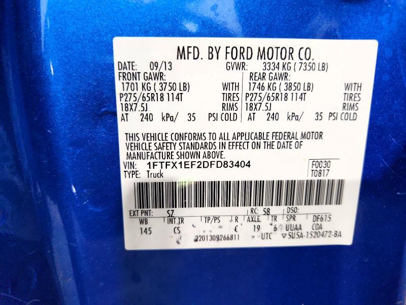 2013 Ford F150 Super cab