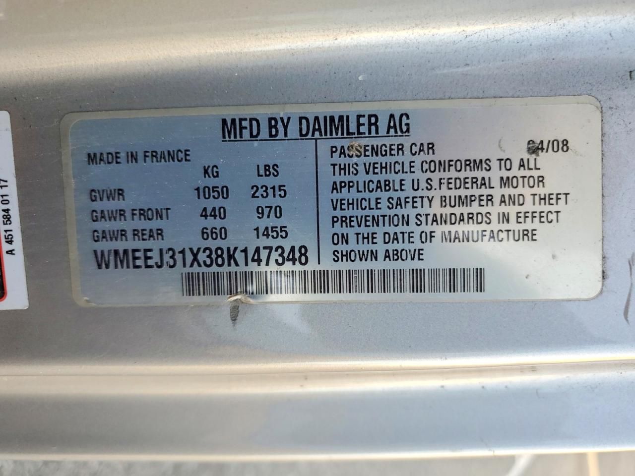 2008 Smart Fortwo Pure