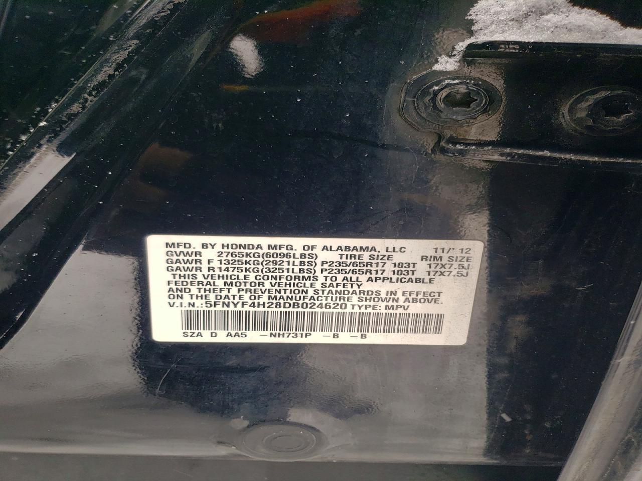 2013 Honda Pilot lx