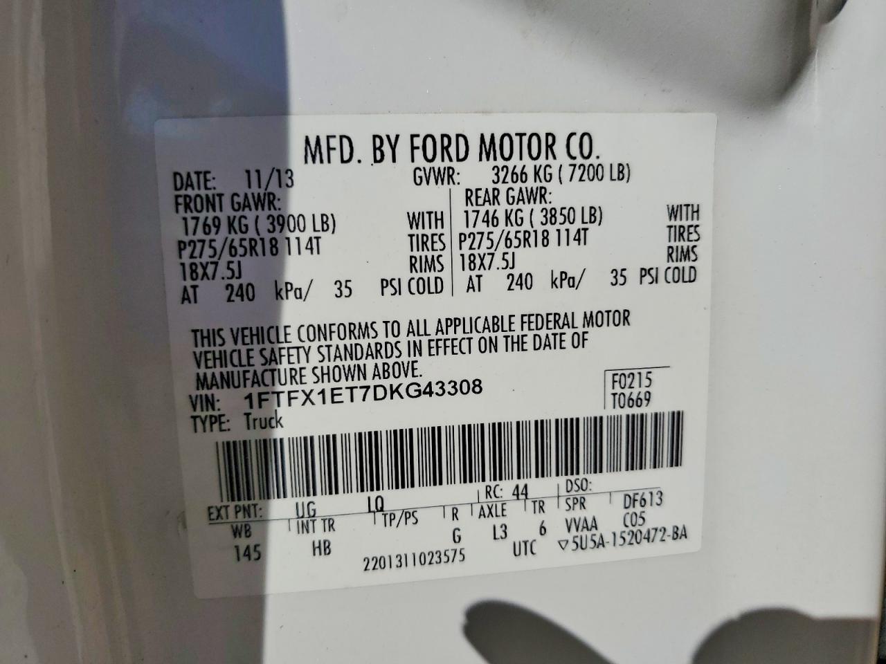 2013 Ford F150 Super cab