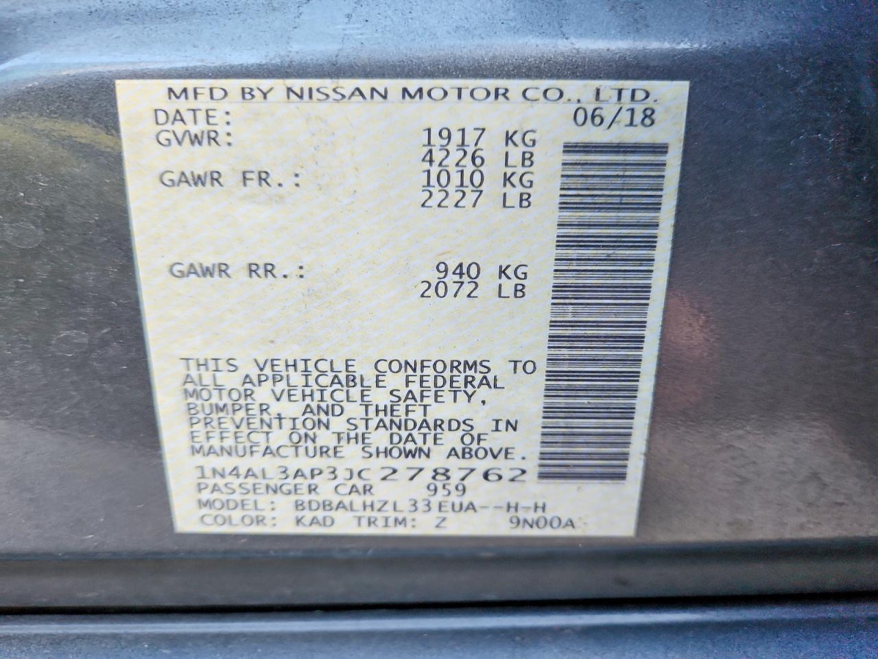 2018 Nissan Altima 2.5