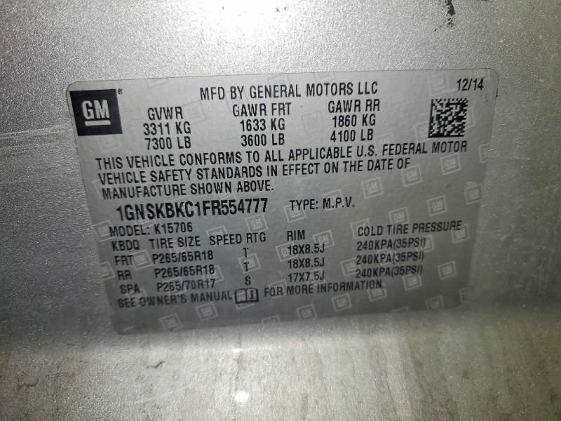 2015 Chevrolet Tahoe K1500 lt