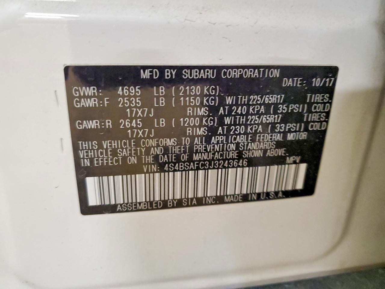 2018 Subaru Outback 2.5i Premium