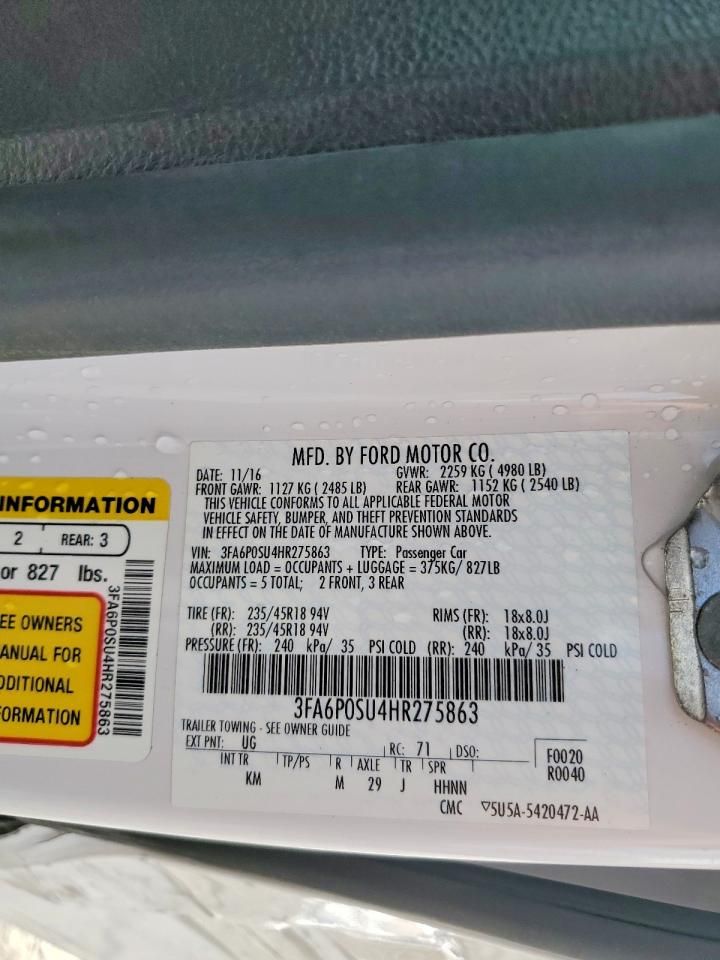 2017 Ford Fusion Titanium Phev