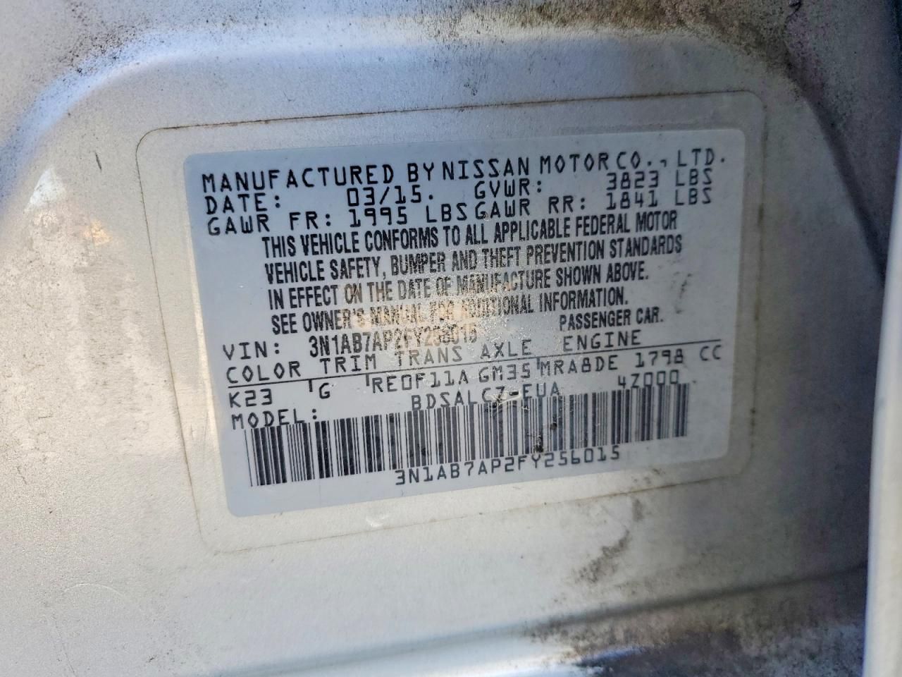 2015 Nissan Sentra s