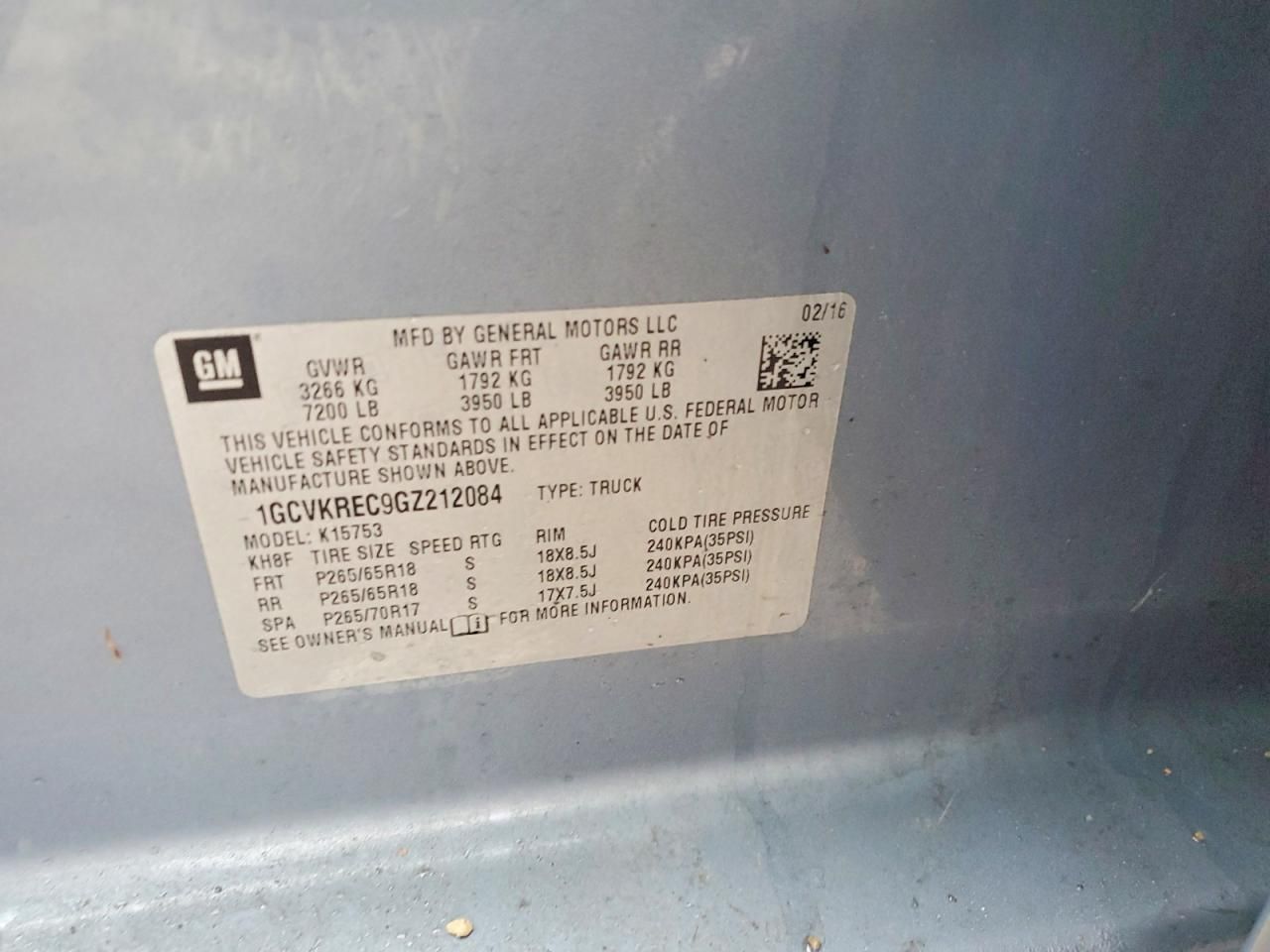 2016 Chevrolet Silverado K1500 lt