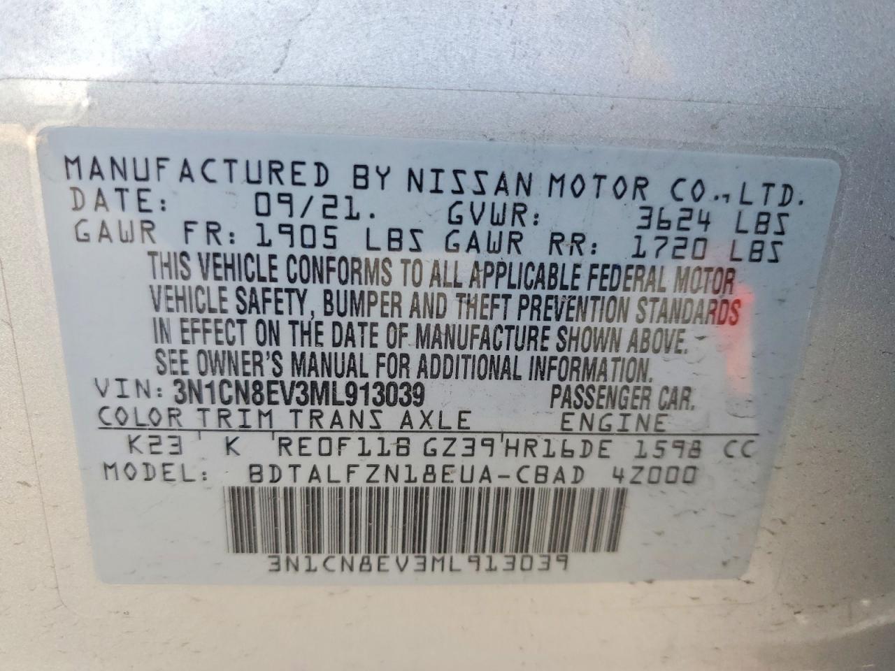 2021 Nissan Versa sv