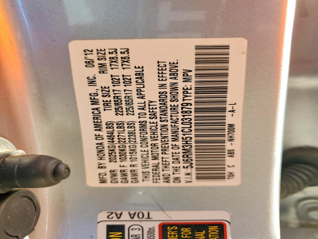 2012 Honda Cr-v ex