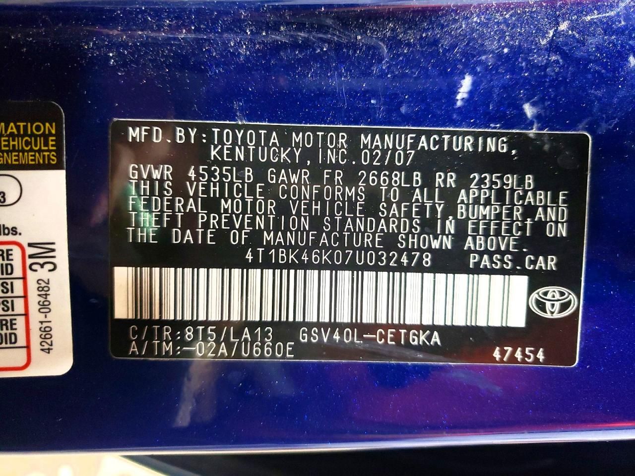 2007 Toyota Camry le