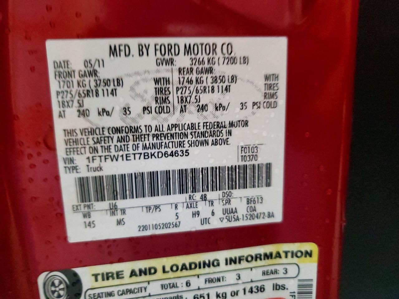 2011 Ford F150 Supercrew