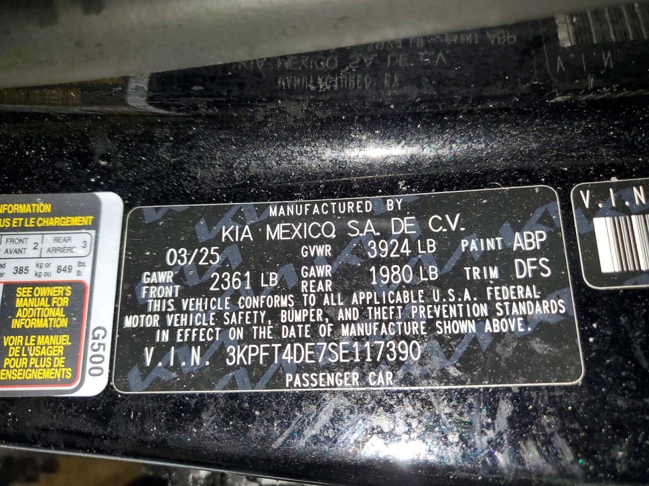 2025 KIA K4 lx