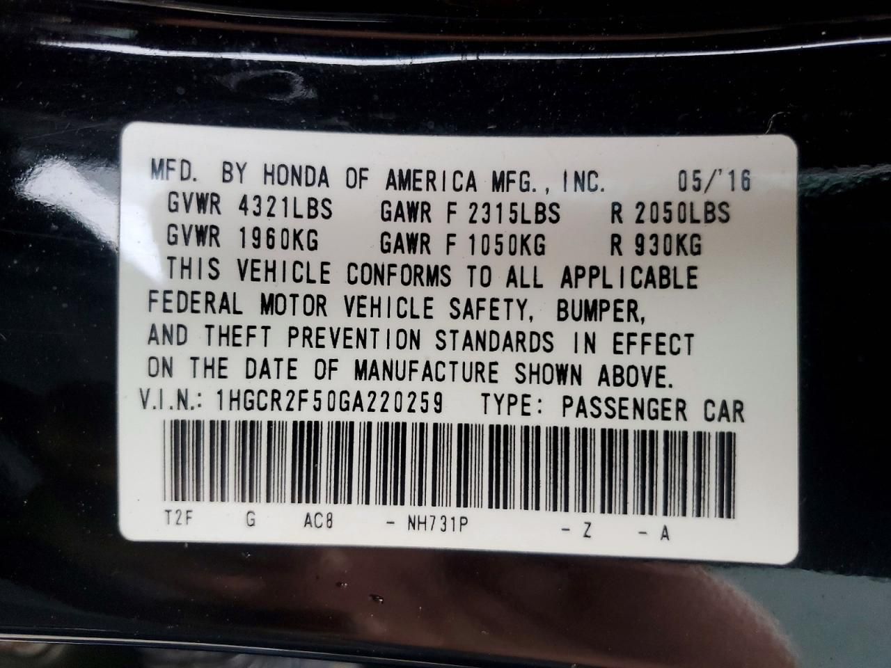 2016 Honda Accord Sport