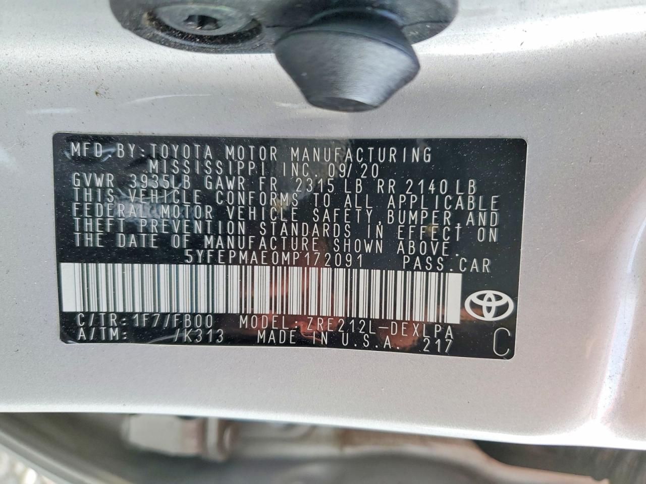 2021 Toyota Corolla le