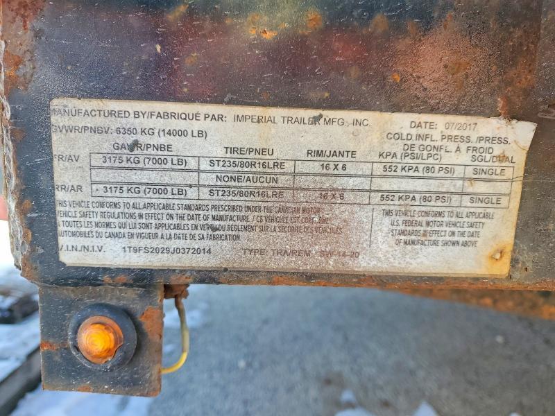 2018 Imperial Tilt Deck Equipment Trailer