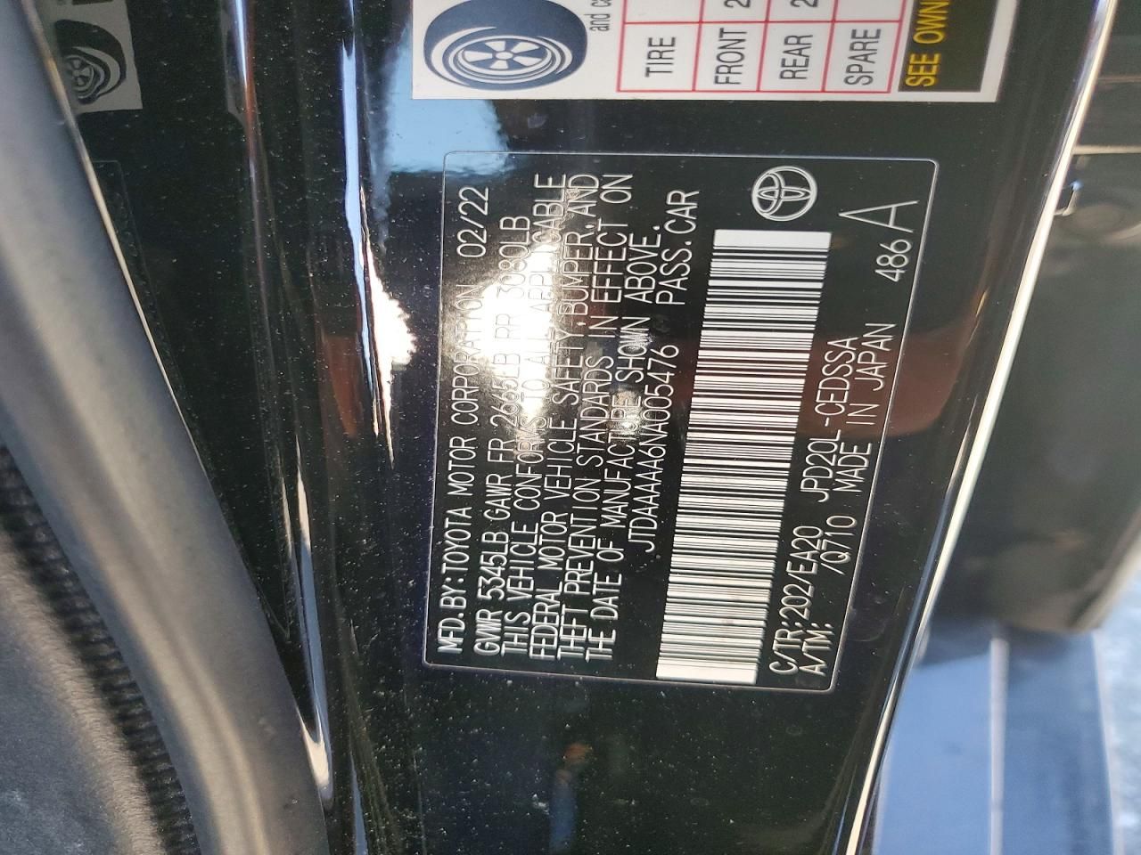 2022 Toyota Mirai le