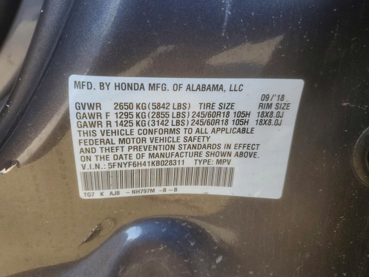 2019 Honda Pilot exl