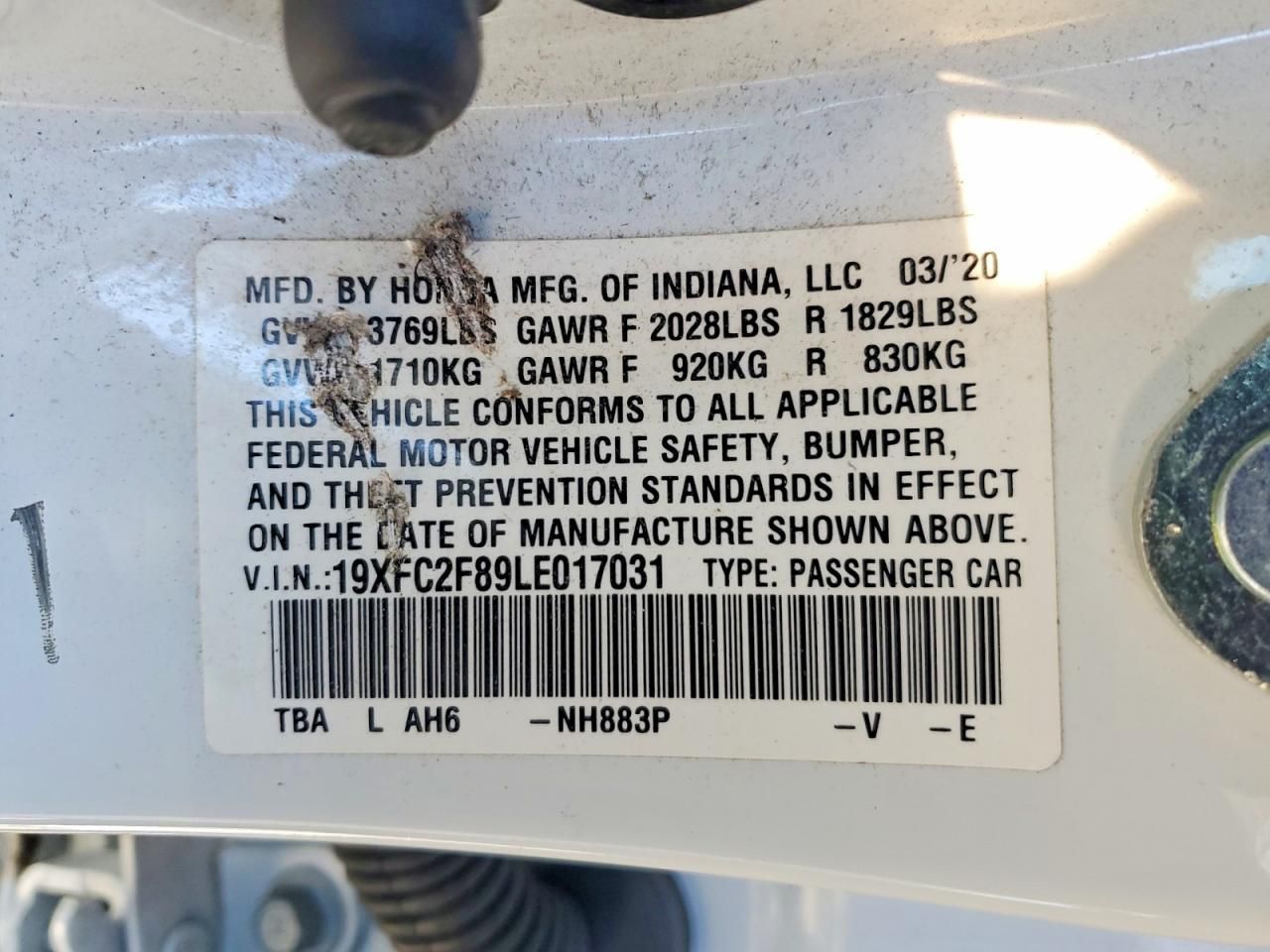 2020 Honda Civic Sport