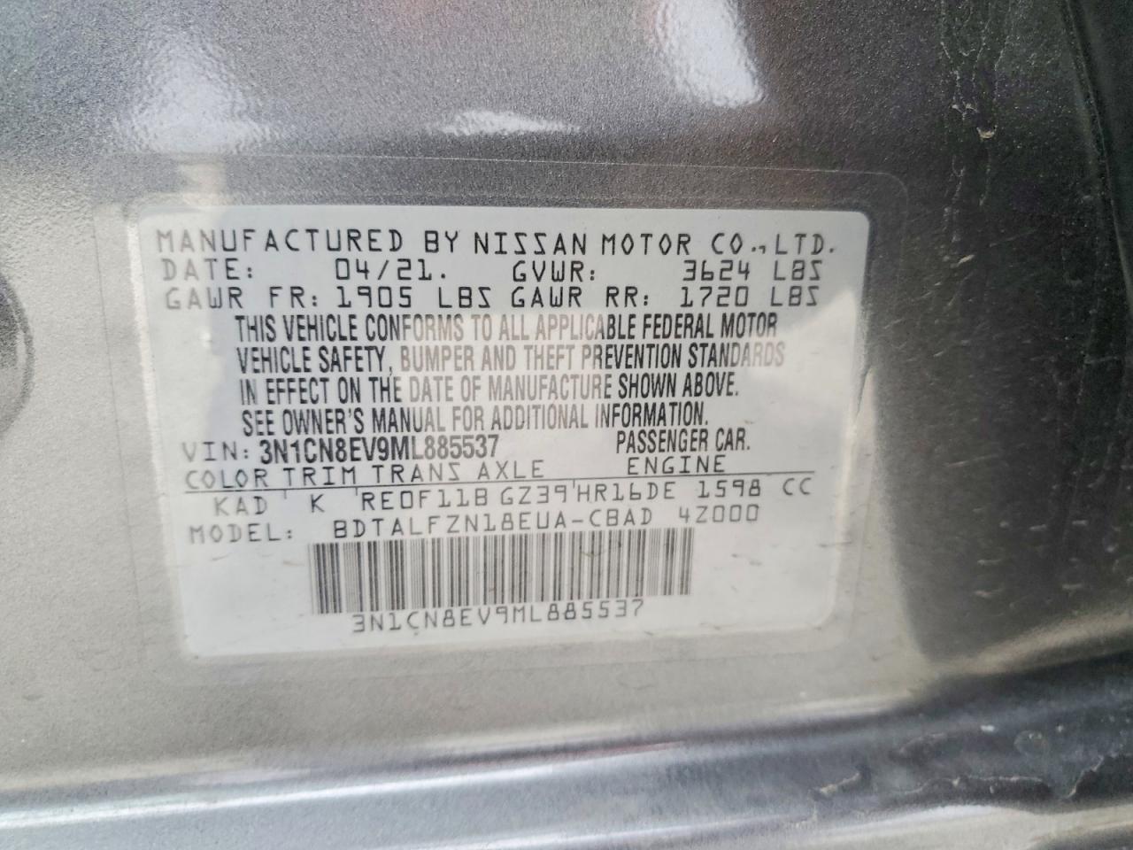 2021 Nissan Versa sv
