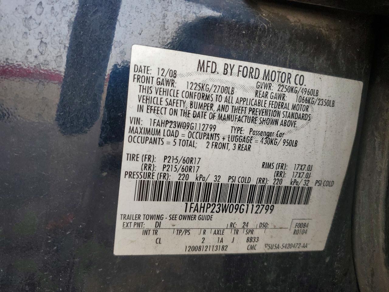 2009 Ford Taurus se