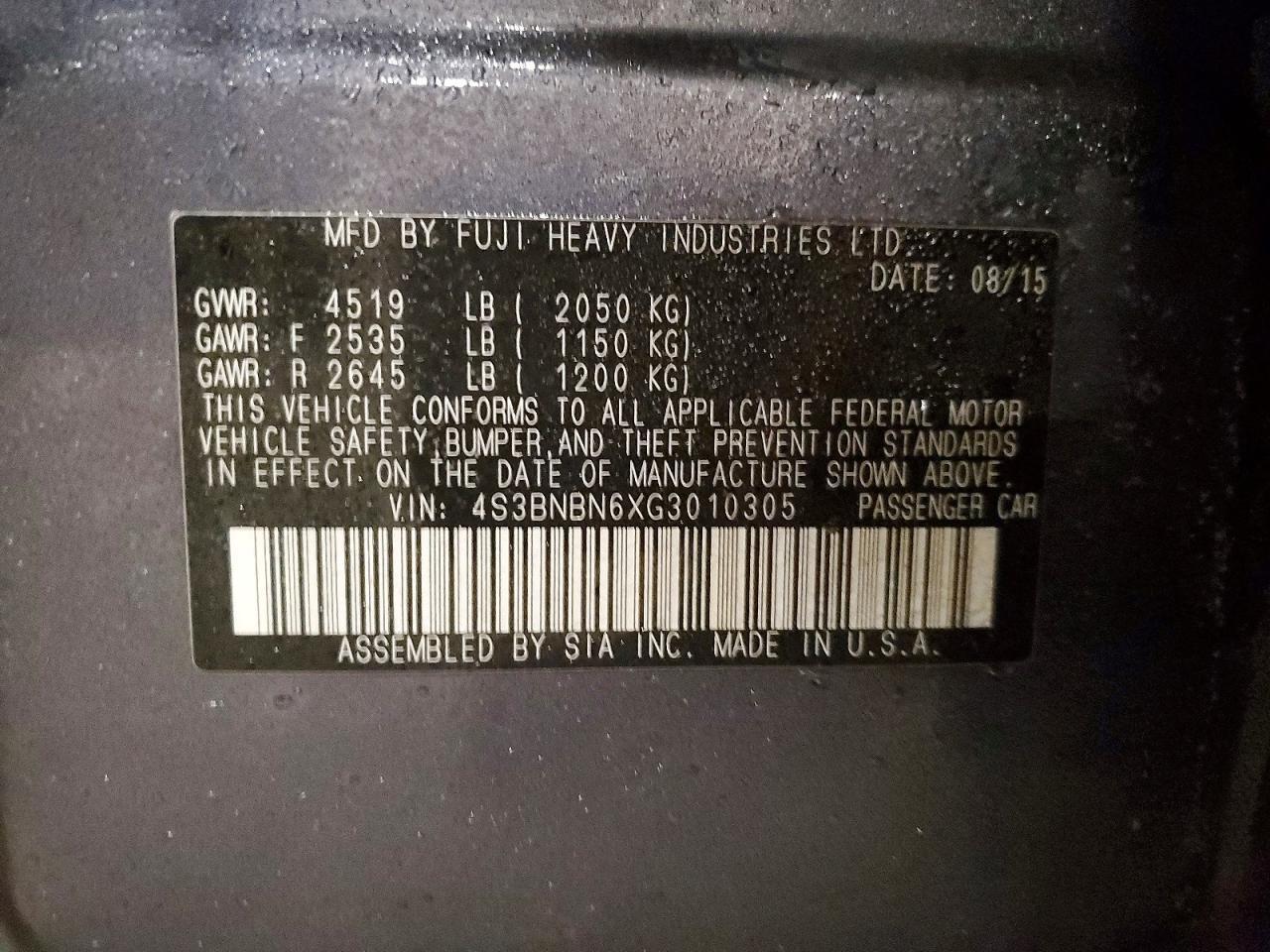 2016 Subaru Legacy 2.5i Limited
