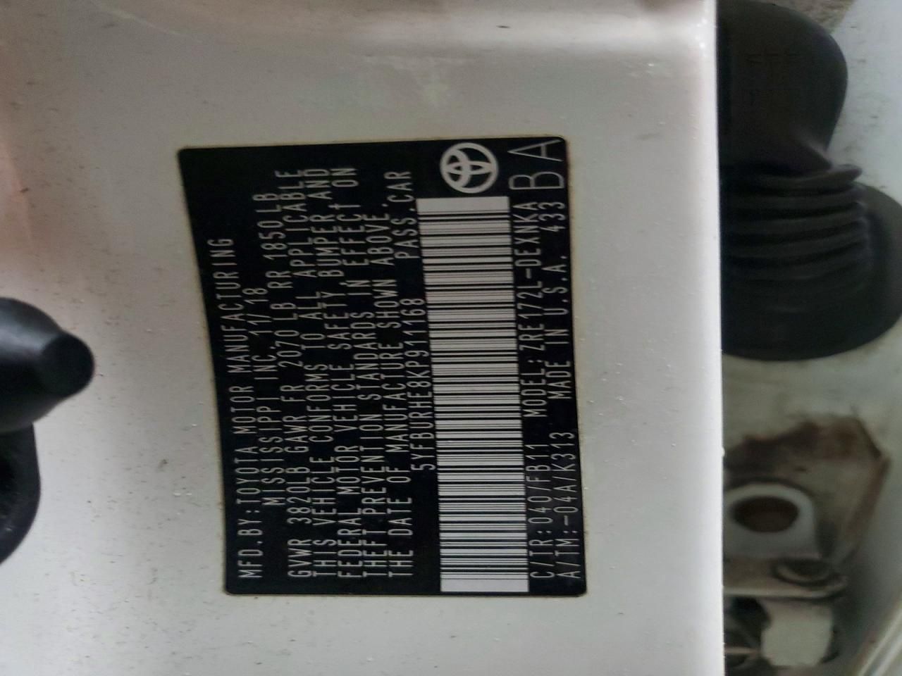 2019 Toyota Corolla l