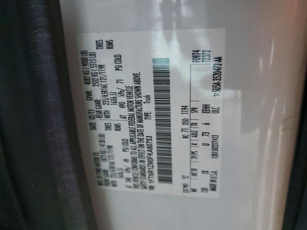 2015 Ford Transit T-250