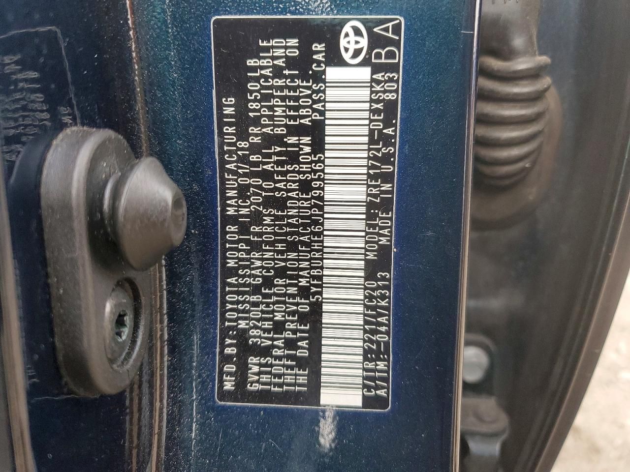 2018 Toyota Corolla l