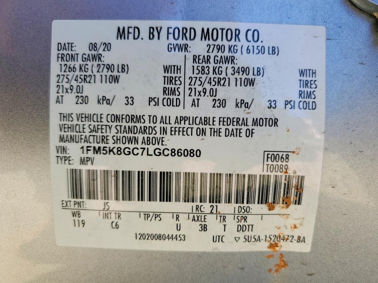 2020 Ford Explorer st