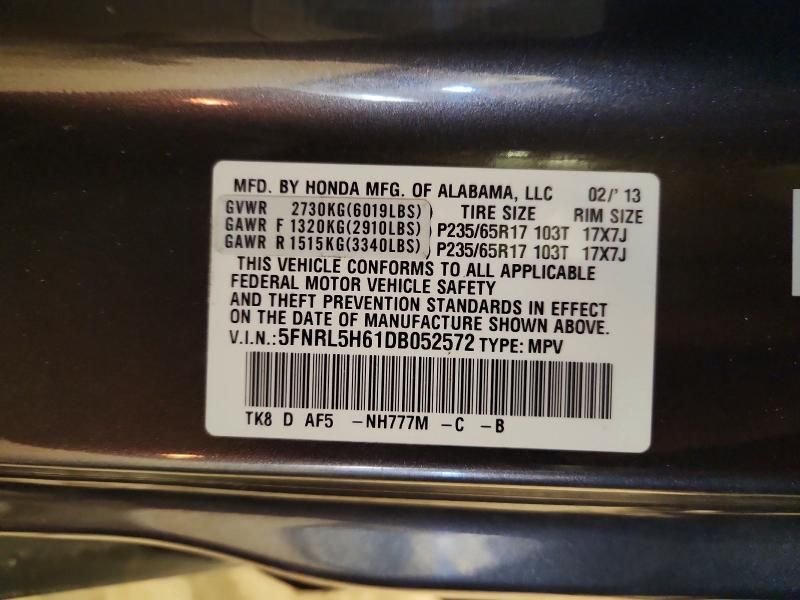 2013 Honda Odyssey exl