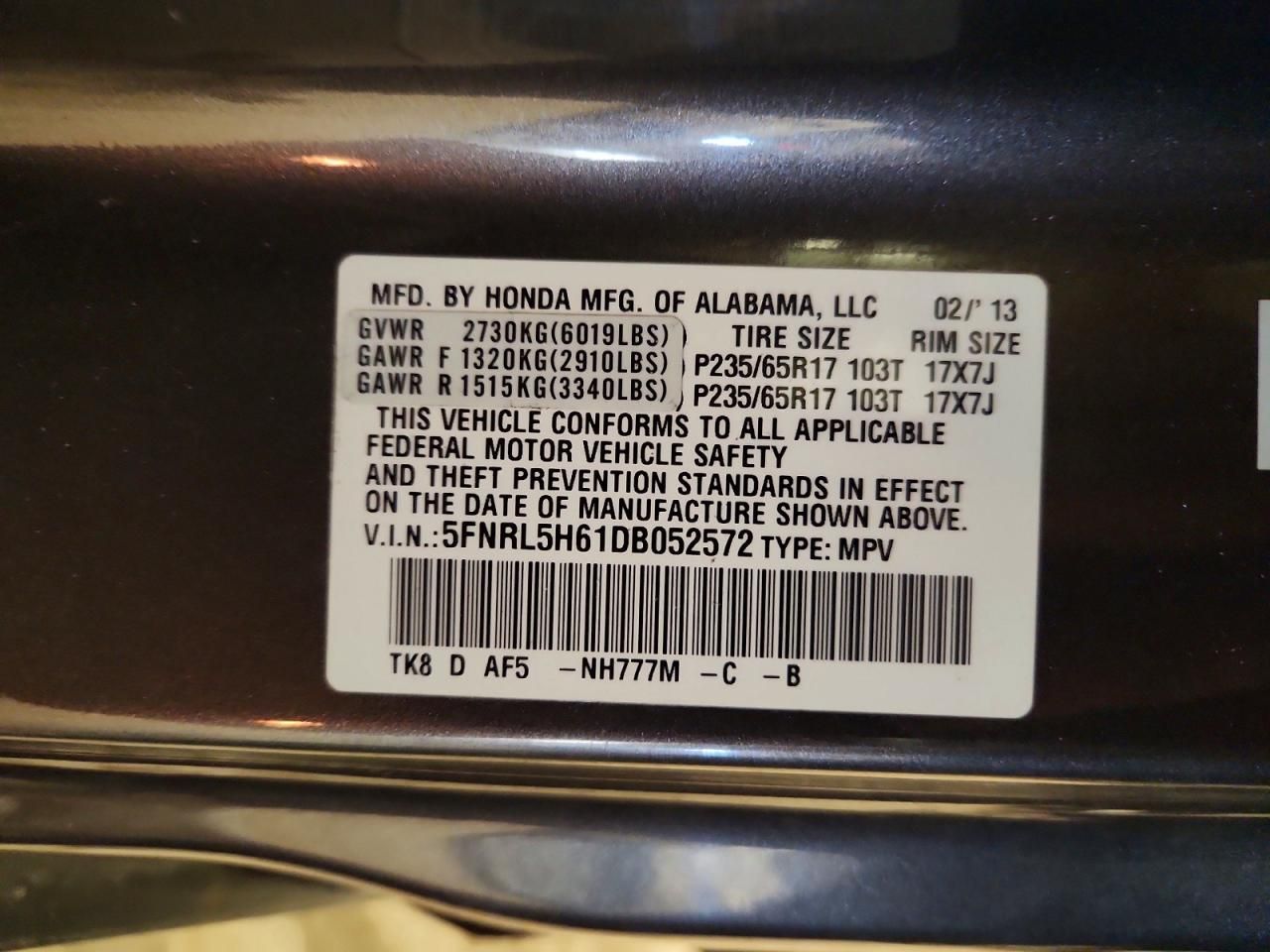 2013 Honda Odyssey exl