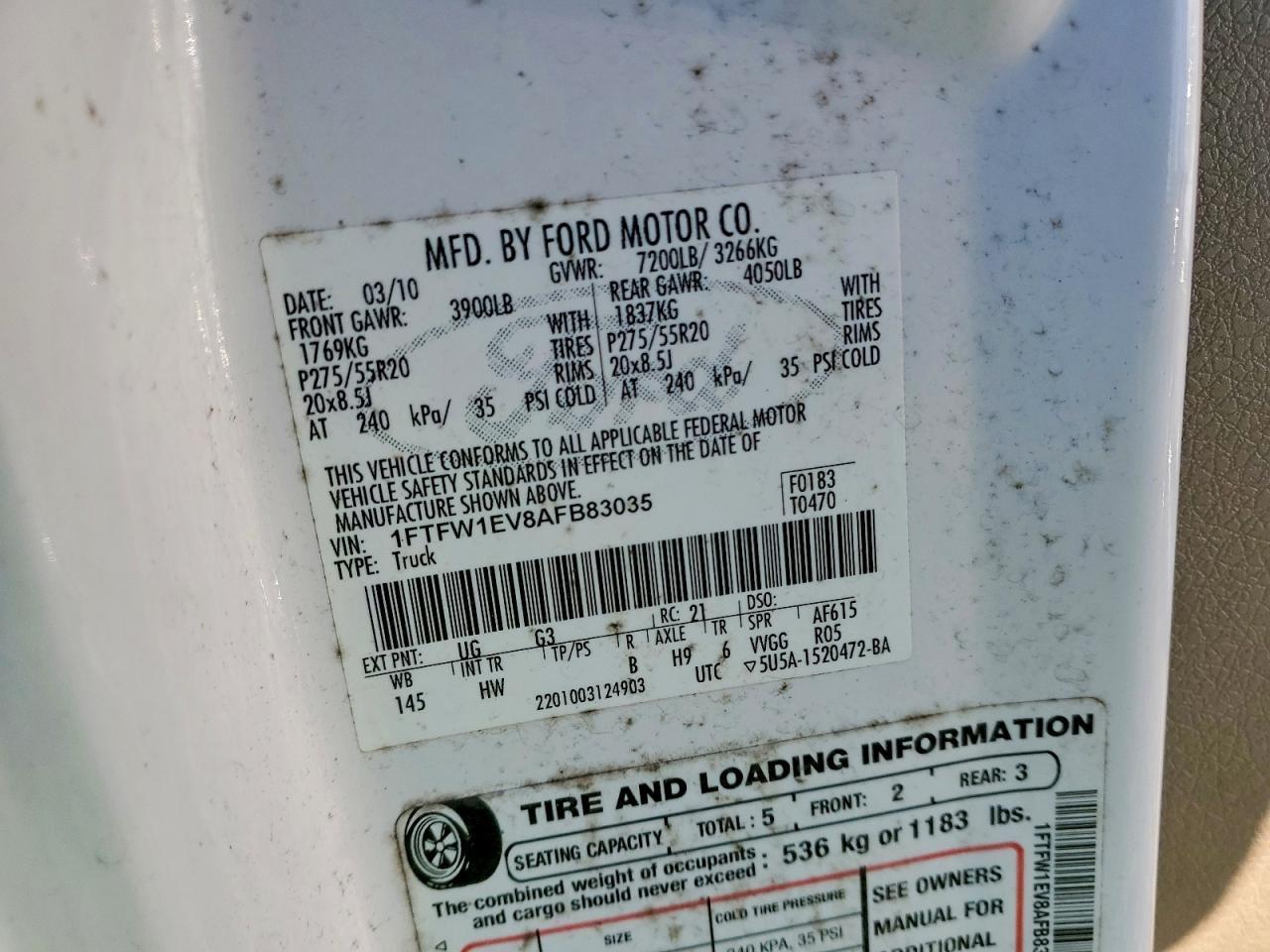 2010 Ford F150 Supercrew