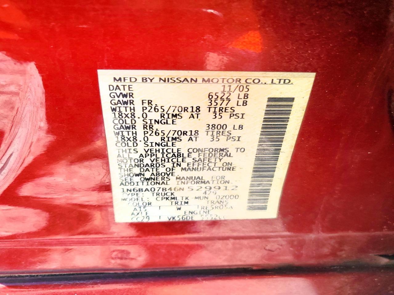 2006 Nissan Titan XE FFV