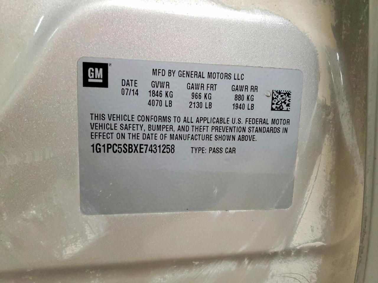 2014 Chevrolet Cruze lt