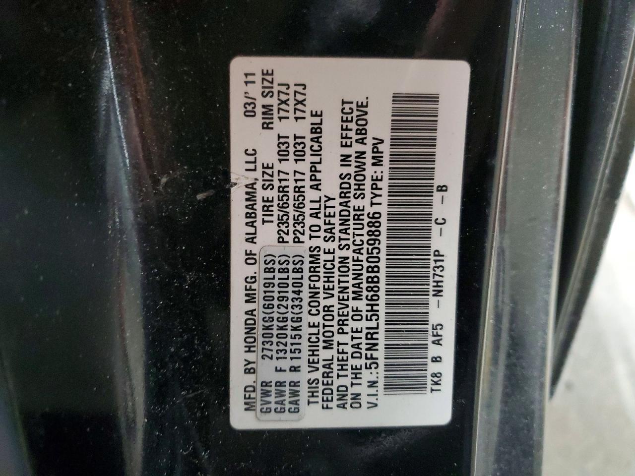 2011 Honda Odyssey exl