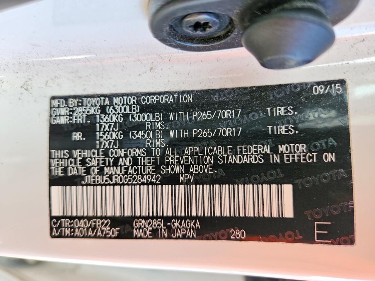 2016 Toyota 4runner Sr5/sr5 Premium