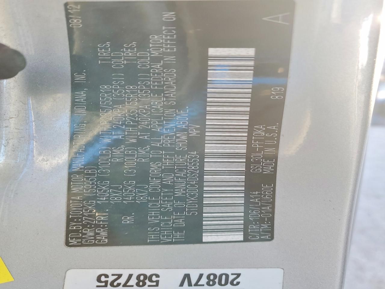 2013 Toyota Sienna xle