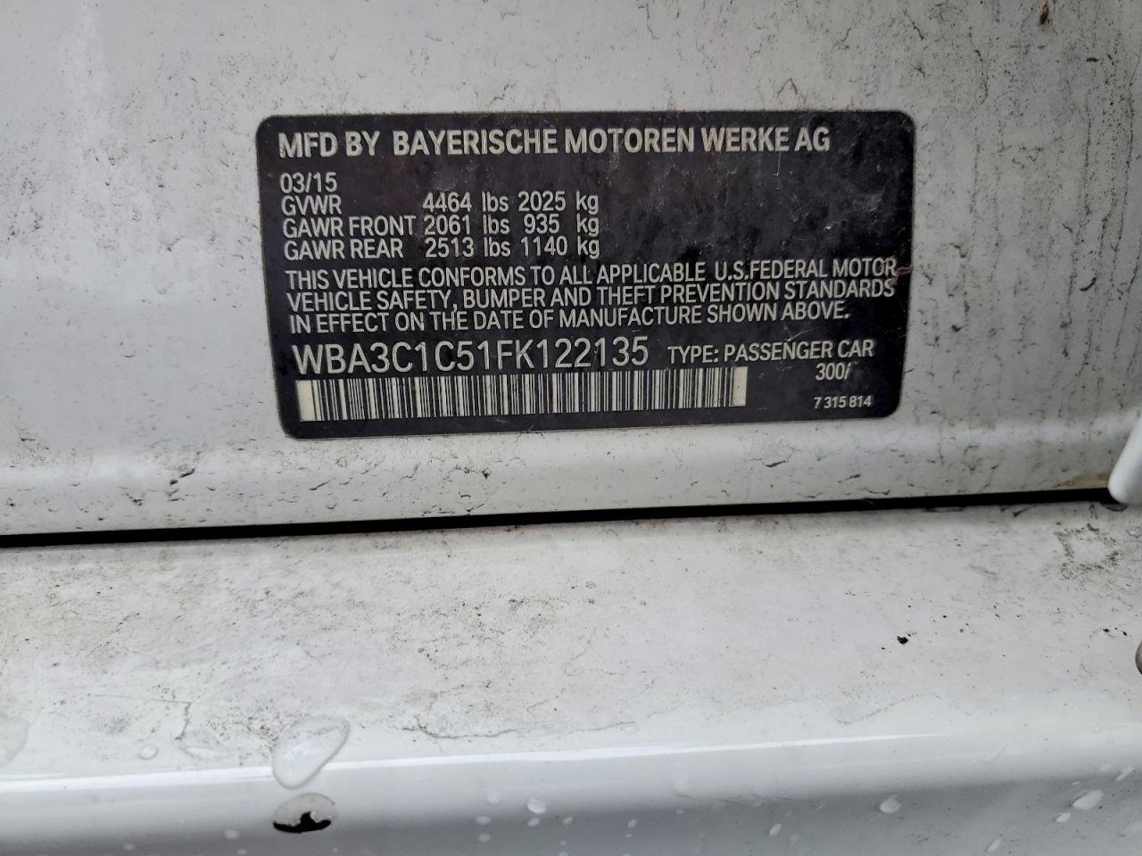 2015 BMW 328 i Sulev