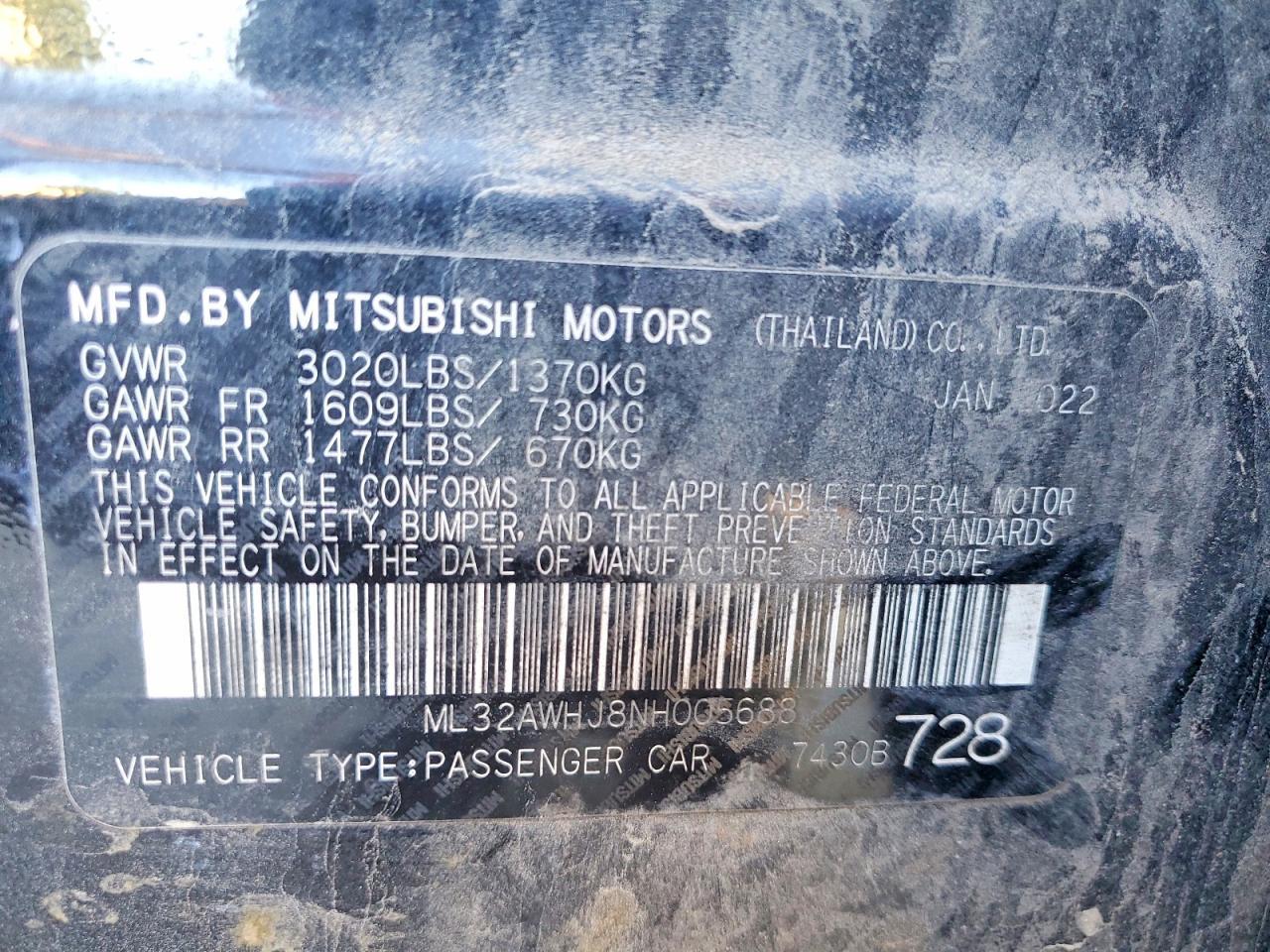 2022 Mitsubishi Mirage se