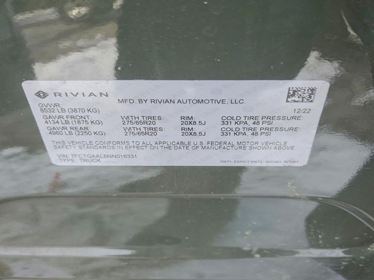 2022 Rivian R1T Launch Edition