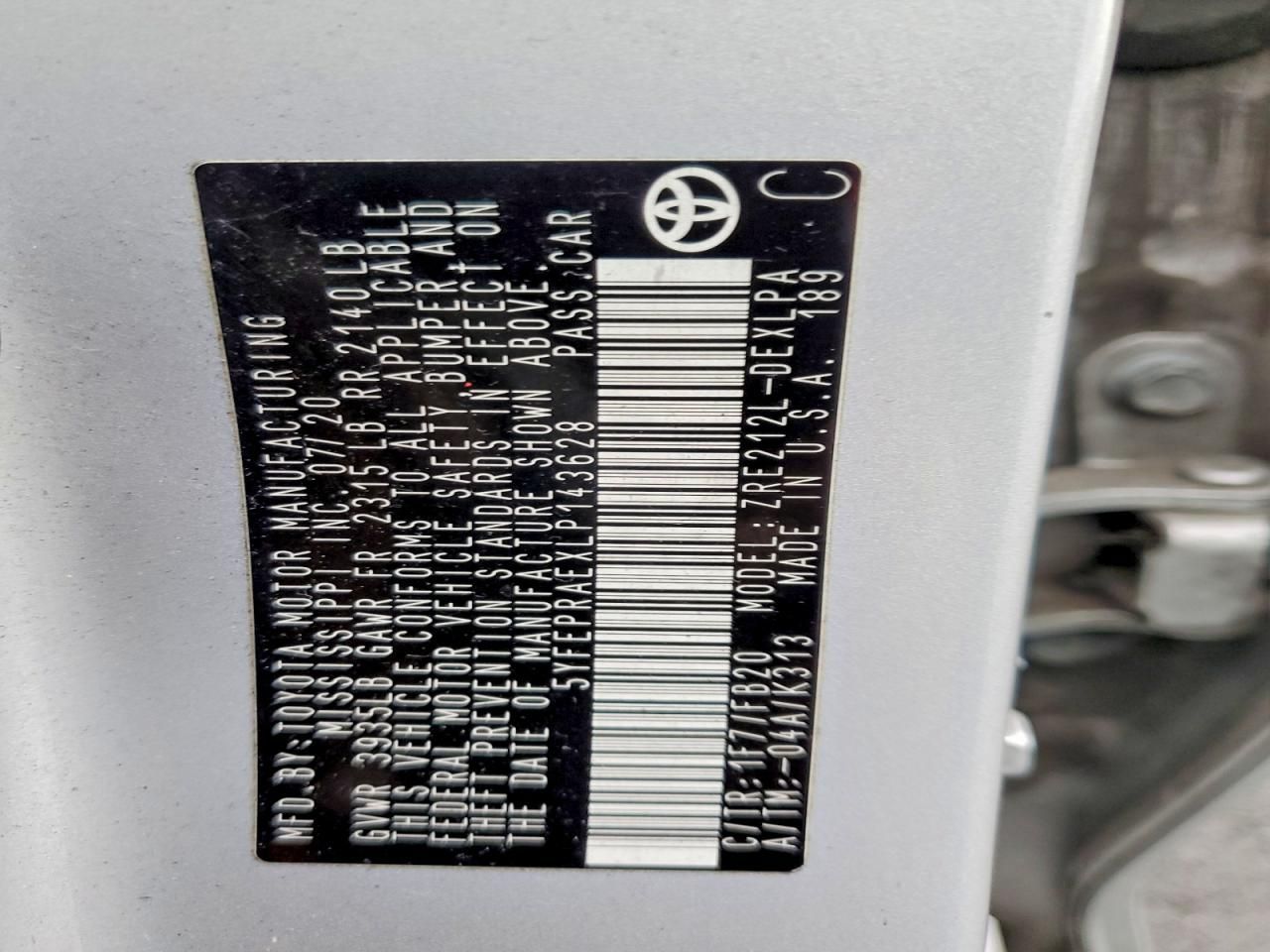 2020 Toyota Corolla le