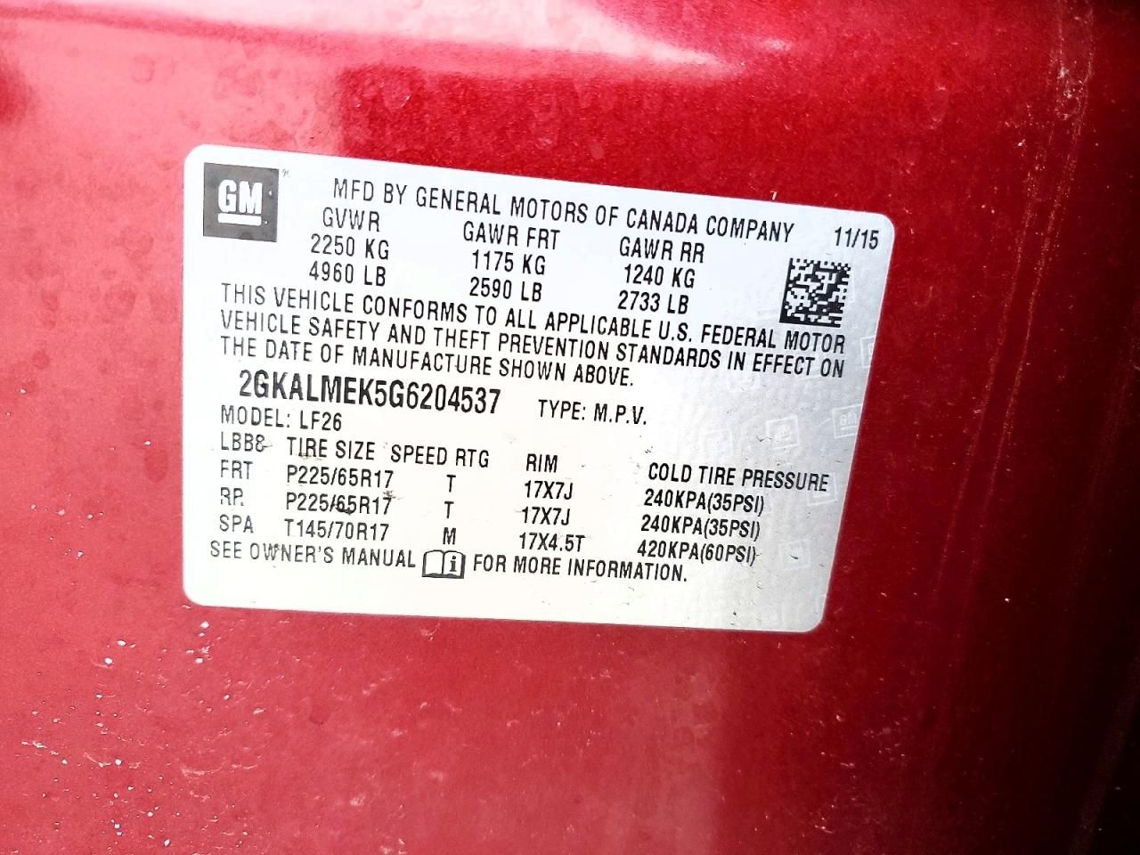 2016 GMC Terrain sle