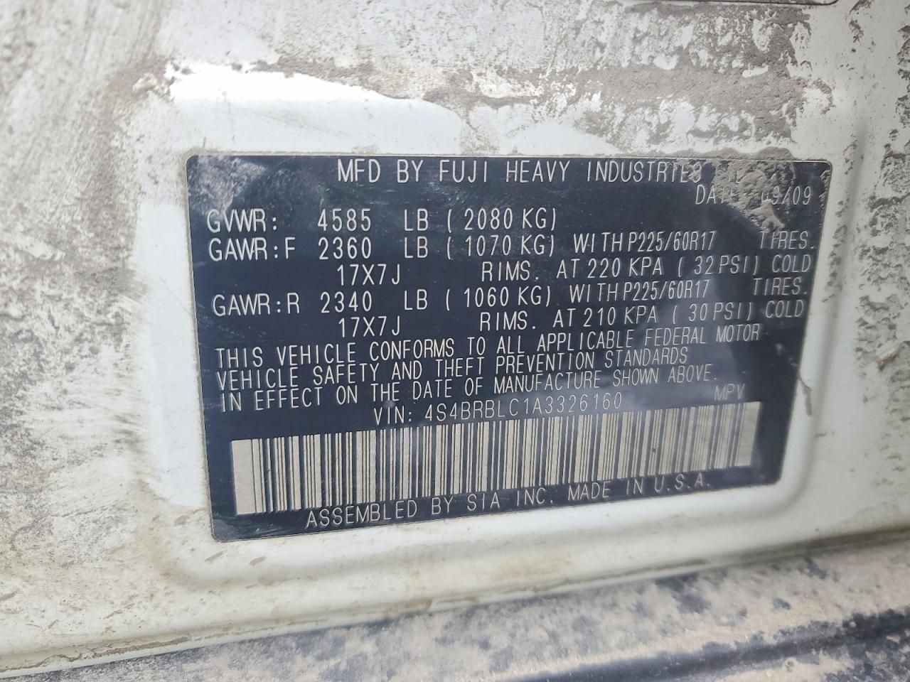 2010 Subaru Outback 2.5i Limited