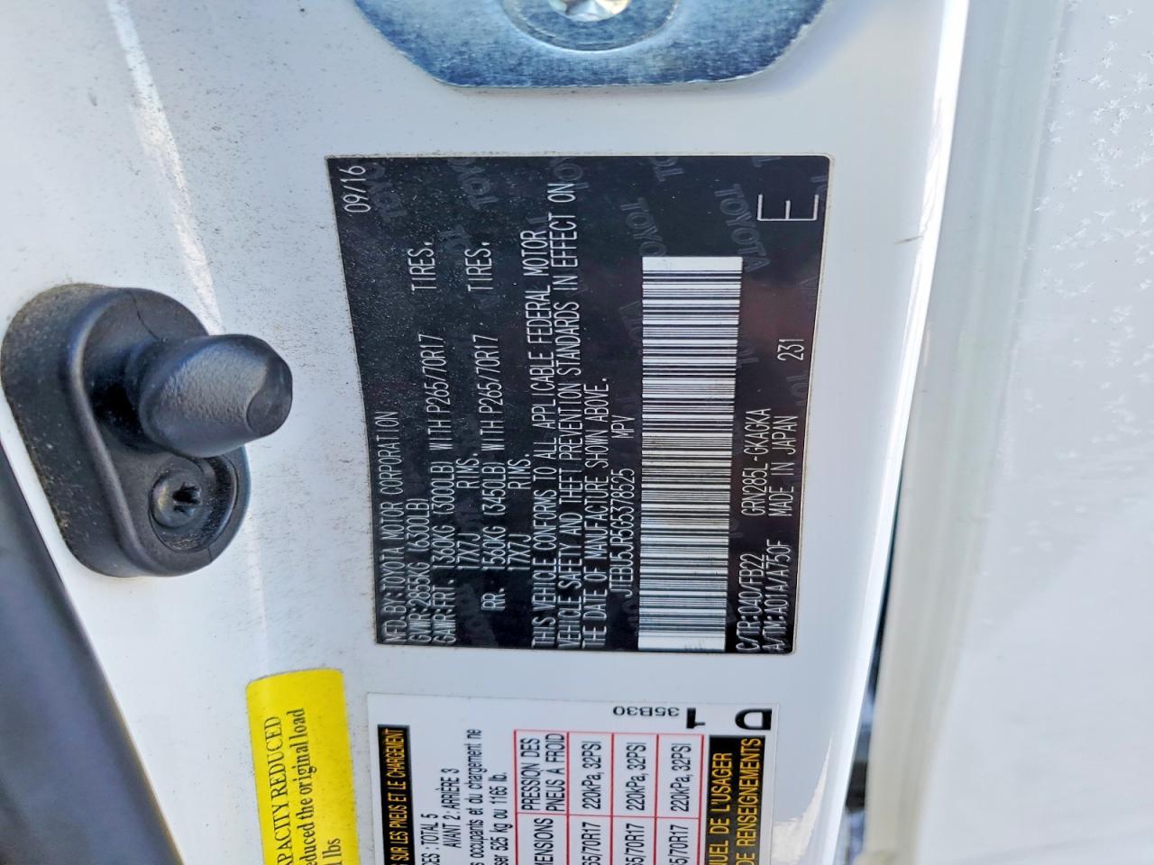 2016 Toyota 4runner Sr5/sr5 Premium