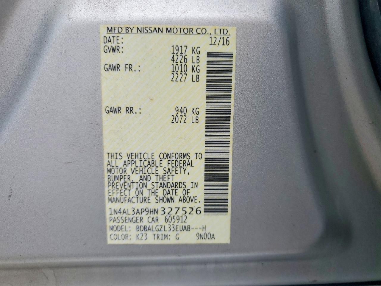 2017 Nissan Altima 2.5