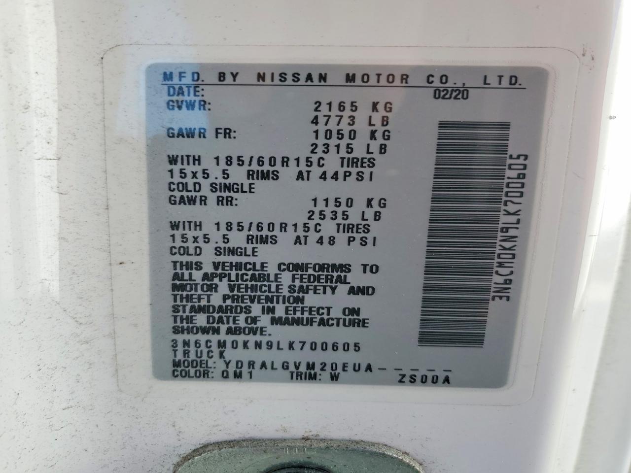 2020 Nissan NV200 Delivery Van