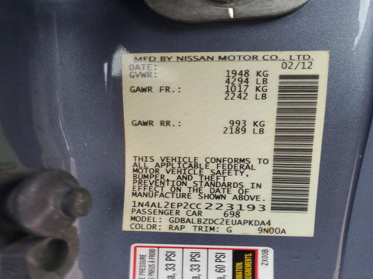 2012 Niss Altima